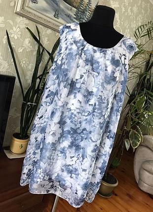 Батал 22/24 довга блуза вільного крою шовк  мереживо