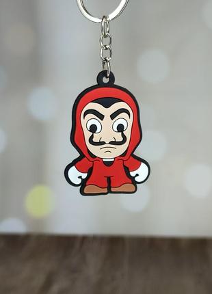 Силиконовый брелок "бумажный дом. la casa de papel"  (брел0090)