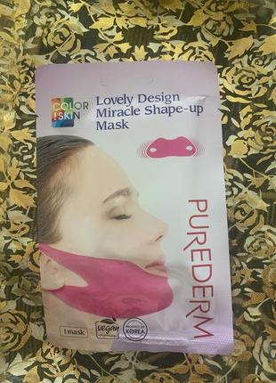 Лифтинговая маска для подтяжки контура лица lovely desing miracle shape-up v-line mask