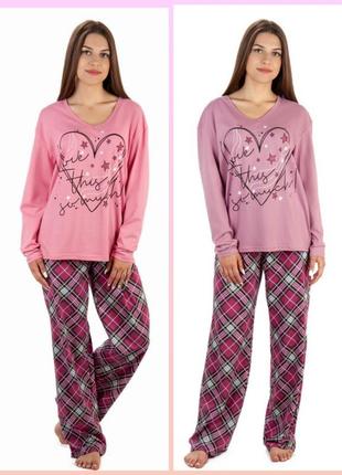 Бавовняна піжама жіноча, кофта і штани, легка якісна піжама, хлопковая пижама женская кофта и штаны1 фото