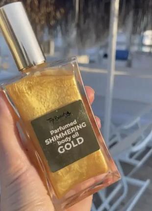 Парфюмированное сухое масло с шиммером для тела top beauty parfumed shimmering body oil 100 мл торф бьюти2 фото