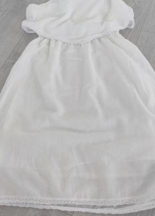 Сукня з льону, білого кольору, дуже легка та приємна до тіла
