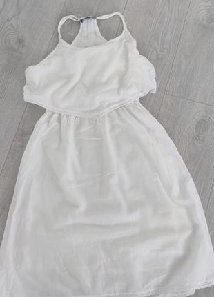 Платье из льна, белого цвета, очень легкое и приятное к телу3 фото