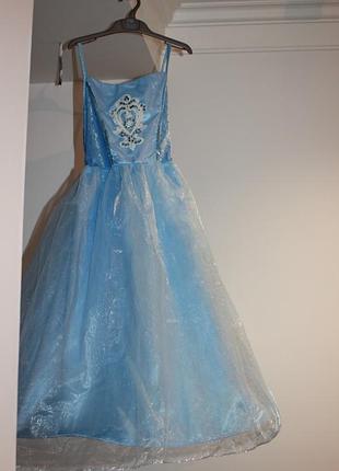 Голубое карнавальное платье на 7-8 лет