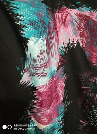 Большой, платок с абстрактным принтом/черный с розовым и голубым/турция/zambak/99*965 фото