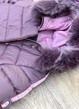 Новинка зимняя куртка с натуральным мехом девочке5 фото