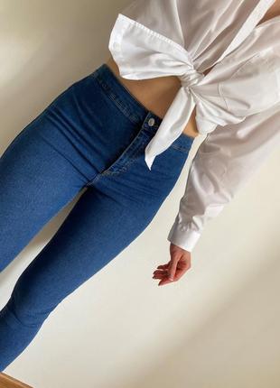 Синие джинсы скинни3 фото
