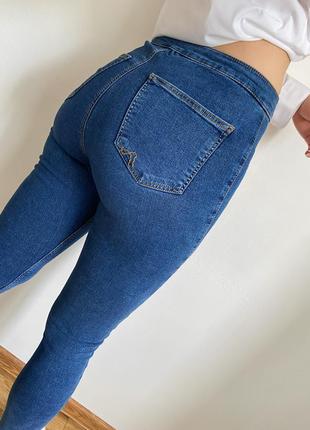 Синие джинсы скинни5 фото