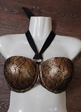 Брендовый роскошный верх купальника с кружиной р.32 dd / 70 dd от ann summers, косточки, поролон