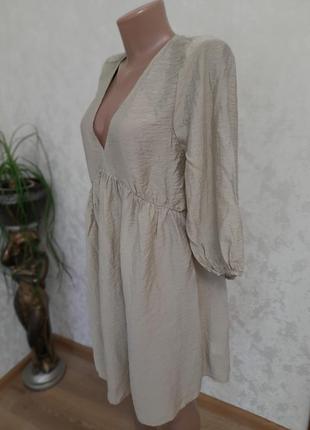 Ярусное брендовое платье с объемным рукавом легкое сарафан жатка