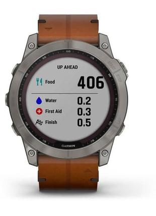 Смарт-часы garmin fenix 7x sapphire solar титановый с кожаным ремешком4 фото