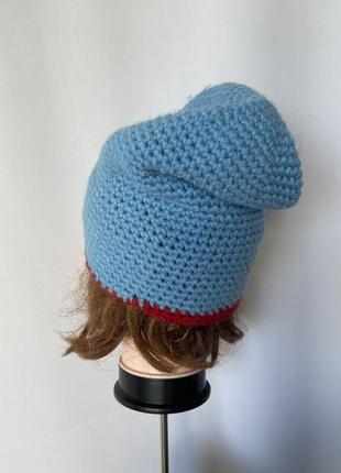 Блакитна шапка-біні без закота norway4 фото