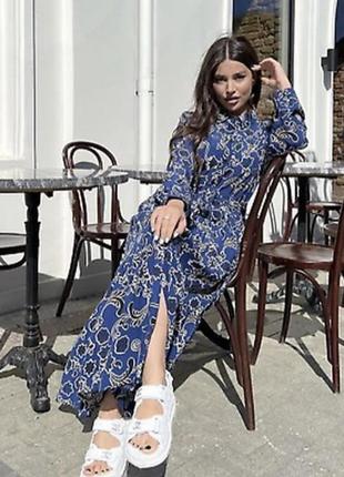 Трендовое длинное платье рубашка zara