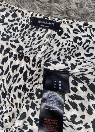 Удлиненная блузка у леопардовый принт очень большого размера батал jd williams, xxxl 60-62р3 фото