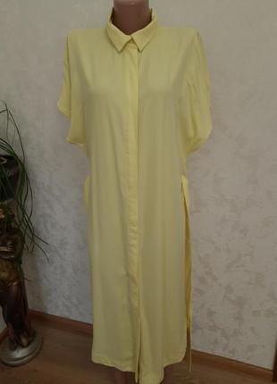 Невероятно красивое платье рубашка лимонное monki2 фото