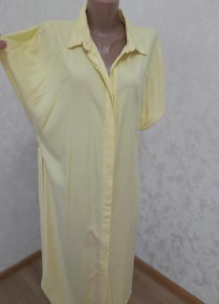 Невероятно красивое платье рубашка лимонное monki9 фото