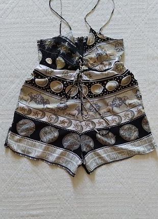 Ромпер, комбинезон, пляжный вискоза, стиль versace, iндонезия, hand made, от motel