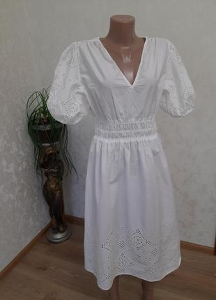 Нежное батостовое платье прошва объемный рукав1 фото