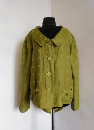 Снижка дня!!эксклюзивный винтажный льняной жакет от lacza luca, oska, l/xl