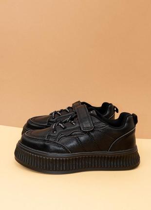 Стильні кросівки для дівчинки чорні 34-37 детские кроссовки для девочки деми jong golf4 фото