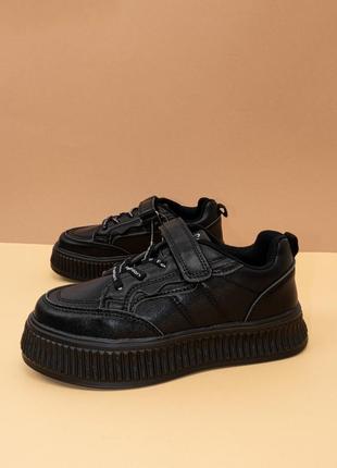 Стильні кросівки для дівчинки чорні 34-37 детские кроссовки для девочки деми jong golf2 фото