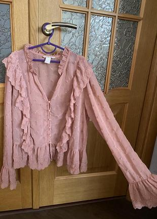 Розовая блузка в стиле бохо3 фото