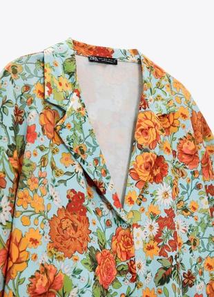 Рубашка блуза zara в цветочный принт 20234 фото