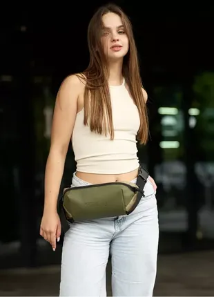 Жіноча сумка на пояс бананка sambag holster msh хакі6 фото