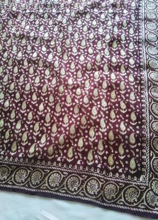 Натуральный шелк, индийский платок, 105*1026 фото