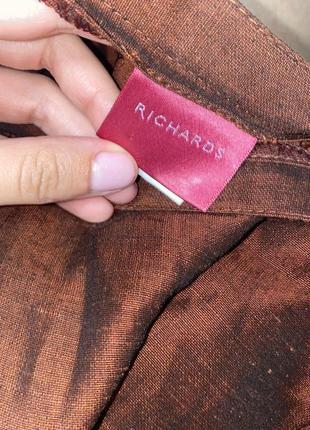Шикарные винтажные брюки лен вискоза коричневые высокая посадки3 фото