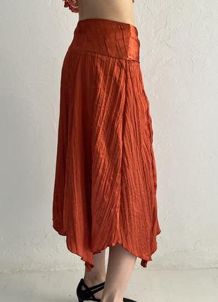 Роскошная оранжевая гофрированная юбка6 фото