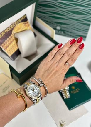 Годинник часы женские наручные перламутр брендовые в стиле ролекс rolex6 фото