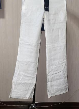 Шикарные лен лляные брюки белые молочные2 фото
