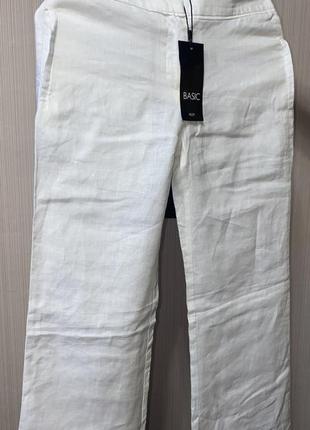 Шикарные лен лляные брюки белые молочные3 фото