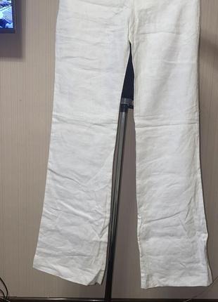 Шикарные лен лляные брюки белые молочные5 фото