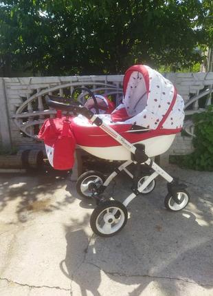 Универсальная коляска dada paradiso group glamour 3 в 1,божьи коровки,сонечки