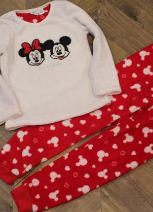 Тепла піжама primark з minnie і mickey mouse на 5-6 років