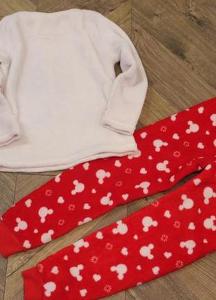 Теплая пижама primark с minnie и ‎mickey mouse на 5-6 лет3 фото