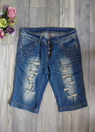 Женские джинсовые шорты с разрезами р.42/442 фото