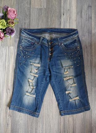 Женские джинсовые шорты с разрезами р.42/444 фото