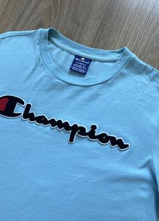 Мужская оригинальная хлопковая футболка с нашивкой champion4 фото