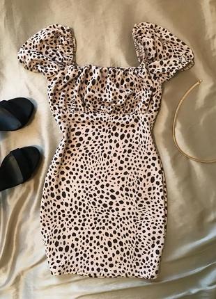 Мини платье леопардовое1 фото