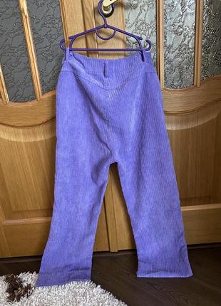 Лавандовые вельветовые брюки2 фото
