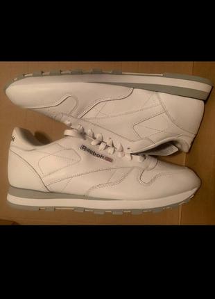 Кроссовки reebok classic leather white 2214 originals классика белая кожа мешек1 фото