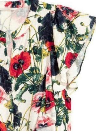 Цветочное платье миди h&m натуральное платье халат цветы маки вискоза3 фото