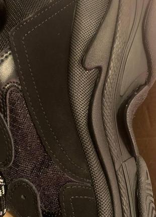 Кросівки в стилі balenciaga triple s mono black баленсіага тріпл7 фото