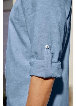 Чоловіча лляна сорочка, розмір m, колір блакитний4 фото
