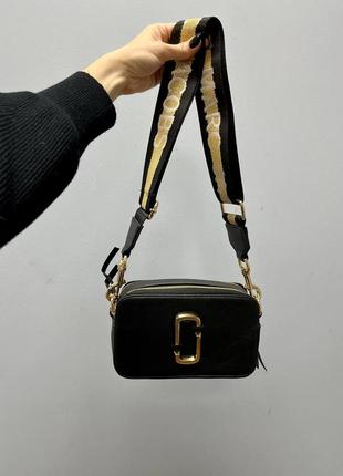 Брендова сумка marc jacobs black gold shine strap