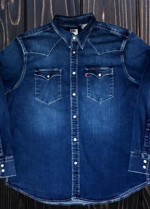Рубашка джинсовая levi´s® classic western shirt оригинал -xl-6 фото