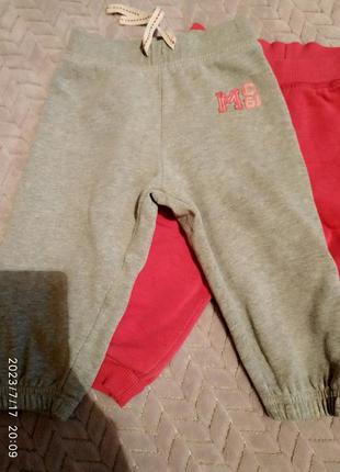 Ціна за двоє утеплені спортивні штанці для дівчинки з начосом2 фото